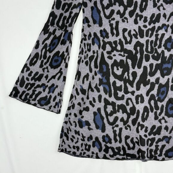 JOHN + JENN Small Leopard print Knit sweater dress Flare Sleeves - Picture 16 of 16